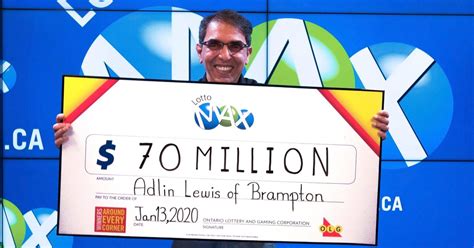 Ontario Man Adlin Lewis Wins $70 Million Lotto Max Jackpot.